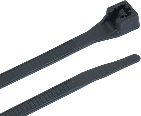 GB 46-415UVB Cable Tie, Double-Lock Locking, 6/6 Nylon, Black