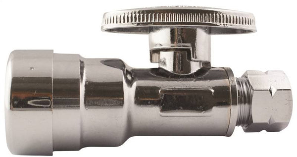 Apollo Valves APXPV1238S Stop Valve, 1/2 x 3/8 in Connection, Push-Fit x Compression, Brass Body