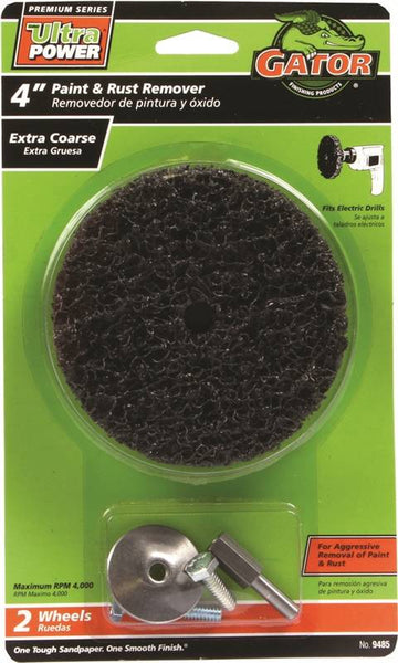 Gator 9485 Sanding Wheel, 4 in Dia, 60 Grit, Extra Coarse, Silicone Carbide Abrasive