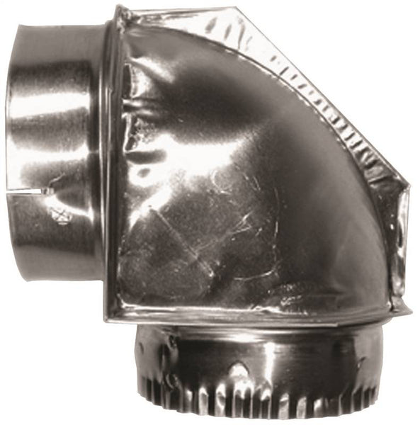 BUILDER'S BEST SAF-T-DUCT 010151 Close Elbow, 4.2 in Connection, Male x Female Thread, Aluminum
