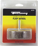 Forney 60181 Flap Wheel, 3 in Dia, 1 in Thick, 1/4 in Arbor, 60 Grit, Aluminum Oxide Abrasive