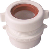 CANPLAS 192858A Trap Pipe Adapter, 1-1/2 x 1-1/4 in, 1-1/2 in, Spigot x Slip, PVC, White