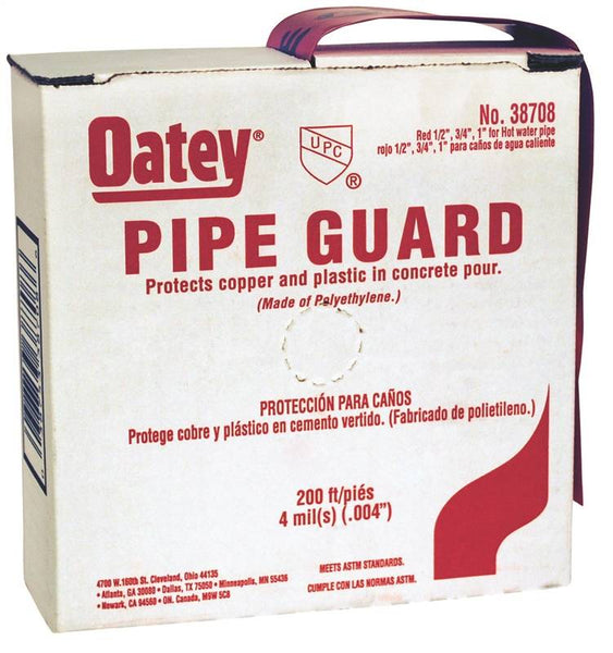 Oatey 38708 Pipe Guard, Polyethylene, Red, Non-Code Installation
