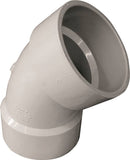 CANPLAS 192503 Sanitary Pipe Elbow, 3 in, Hub, 45 deg Angle, PVC