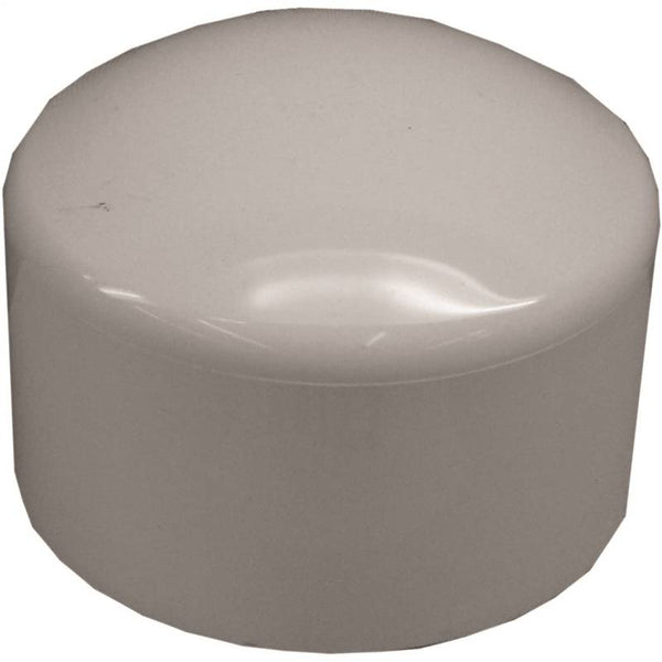 GENOVA 300 Series 30153 Pipe Cap, 3 in, Slip Joint, White, SCH 40 Schedule