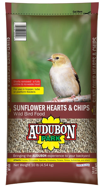 Audubon Park 12519 Wild Bird Food, Sunflower Hearts and Chips, 10 lb