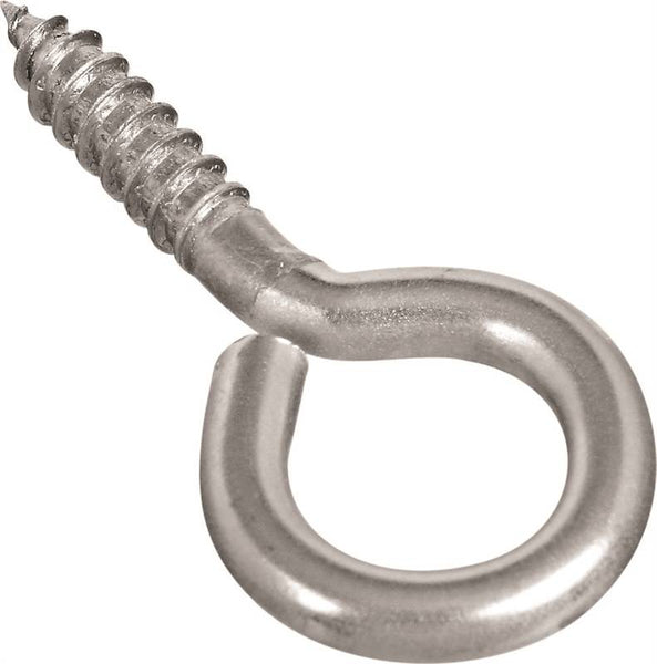 National Hardware 2016BC Series N220-442 Screw Eye, #0, 1-1/4 in L Thread, 2.88 in OAL, Stainless Steel