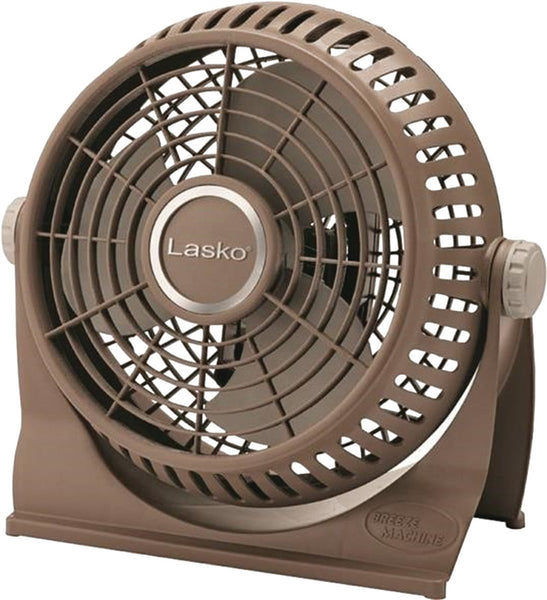 Lasko Breeze Machine 505 Desk Fan, 120 V, 10 in Dia Blade, 2-Speed, 435 cfm Air, Brown
