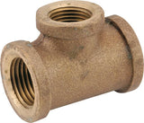 Anderson Metals 738106-080806 Reducing Pipe Tee, 1/2 x 1/2 x 3/8 in, IPT, Brass