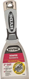 HYDE 06408 Stainless Scraper, 3 in W Blade, Single-Edge Blade, Stainless Steel Blade, Plastic/Wood Handle
