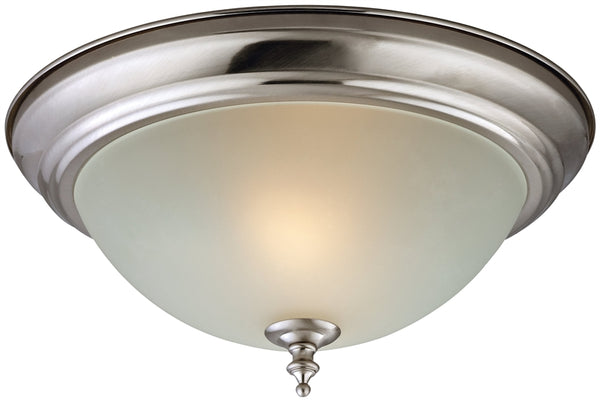 Boston Harbor F51WH02-1005-BN Two Light Flush Mount Ceiling Fixture, 120 V, 60 W, 2-Lamp, A19 or CFL Lamp