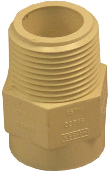 NIBCO T00070D Pipe Adapter, 3/4 in, Slip x MIP, CPVC, SCH 40 Schedule