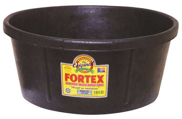 FORTEX-FORTIFLEX CR650 Utility Tub, 6.5 gal Volume, Rubber