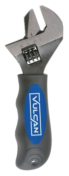 Vulcan 900061 Adjustable 2N1 Stubby Wrench, 6-1/4 in OAL, Steel, Blackening, Ergonomic Handle