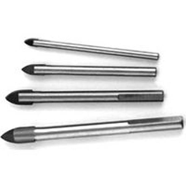 Vulcan 456831OR Glass and Tile Drill Bit Set, 4-Piece, Carbon Steel, Metallic Gray