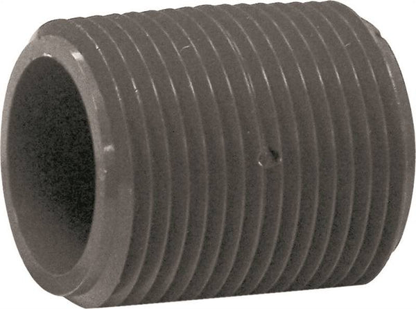 GENOVA P-1-CL Pipe Nipple, 1 in, NPT, PVC, Gray, SCH 80 Schedule