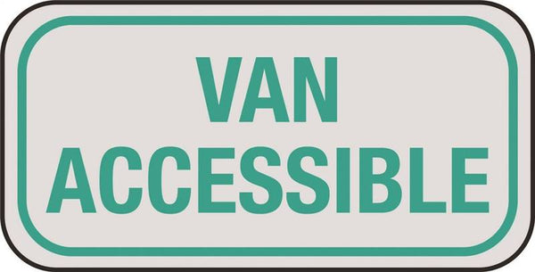 HY-KO HW-54 Parking Sign, Rectangular, VAN ACCESSIBLE, Gray Legend, White Background, Aluminum