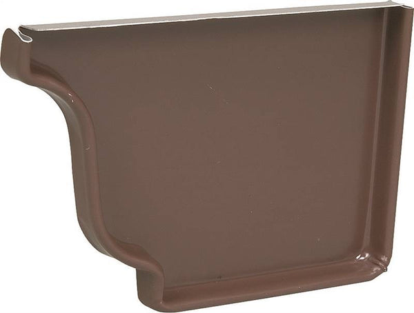 Amerimax 2520619 Gutter End Cap, 5 in L, Rubber, Brown, For: 5 in K-Style Gutter System