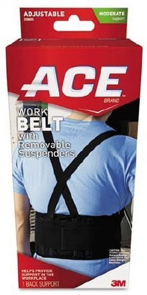 ACE 208605 Work Belt, 48 in Waist, Latex/Nylon/Polyester, Black