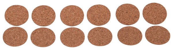 ProSource FE-50702-PS Furniture Pad, Cork, Brown, 1 in Dia, 5/64 in Thick, Round