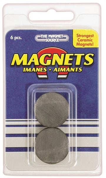 Magnet Source 07004 Magnetic Disc, 1 in Dia, Charcoal Gray