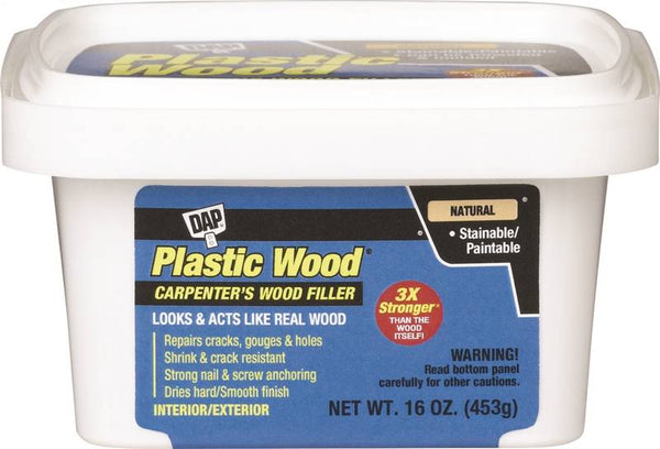 DAP Plastic Wood 00529 Wood Filler, Paste, Musty, Natural, 16 oz