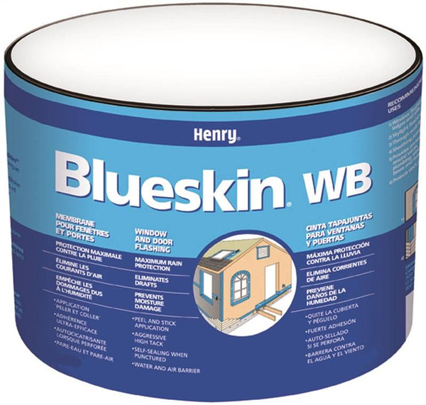 Blueskin WB25 HE201WB954 Window and Door Flashing, 75 ft L, 9 in W, Paper, Blue, Self-Adhesive