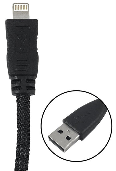 Zenith PM1003U8BB Lightning Cable, USB, Black, 3 ft L