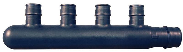 Apollo Valves ExpansionPEX Series EPXM4PT Closed Manifold, 6-1/2 in OAL, 1-Inlet, 3/4 in Inlet, 4-Outlet, Brass, Black