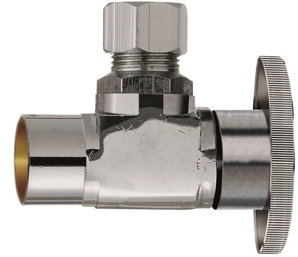 Plumb Pak PP20060LF Shut-Off Valve, 1/2 x 3/8 in Connection, Sweat x Compression, Brass Body