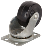 ProSource JC-H05 Swivel Caster, 2 in Dia Wheel, 1 in W Wheel, Rubber Wheel, Black, 125 lb, Steel Housing Material