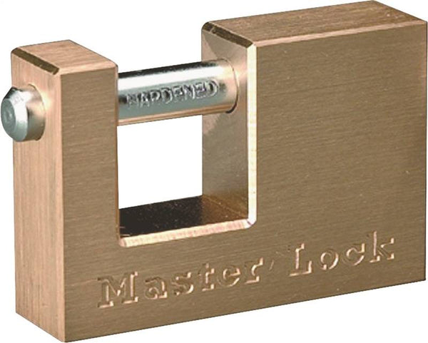 Master Lock 605DAT Coupler Latch Lock with Shackle, Keyed Lock, 3/4 in Dia Shackle, Brass