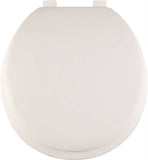 ProSource S001-WH Toilet Seat, Round, PP, White, Plastic Hinge