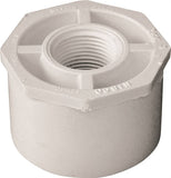 LASCO 438248BC Reducing Bushing, 2 x 3/4 in, Spigot x FNPT, PVC, White, SCH 40 Schedule