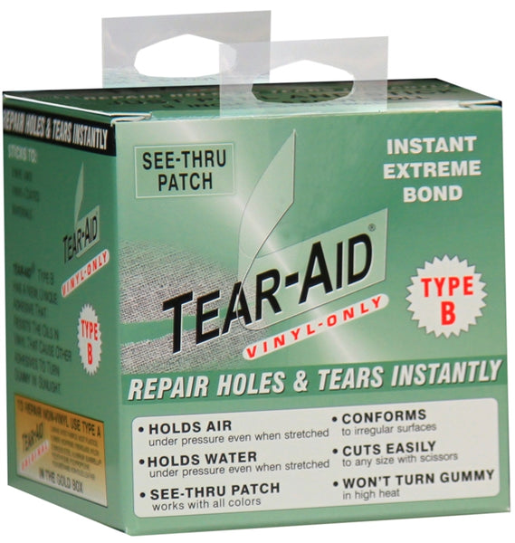 TEAR-AID D-KIT-B03-100 Vinyl Inflatable Repair Kit, B, Clear
