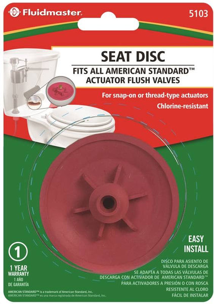 FLUIDMASTER 5103 Seat Disc, Rubber, Red, For: American Standard Actuator Flush Valves