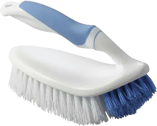 Simple Spaces YB88183L Scrubber Brush, 1 in L Trim, PP/PVC Bristle, Blue/White Bristle, 2-3/4 in W Brush