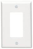 Decora 80601-W Wallplate, 4.88 in L, 3.13 in W, 1 -Gang, Thermoset Plastic, White, Smooth
