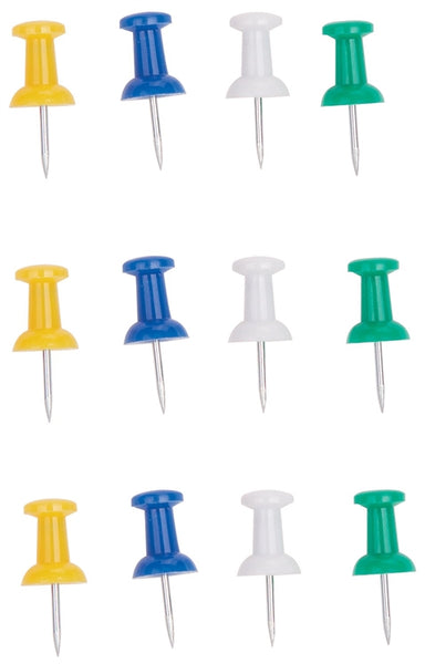 ProSource PH-121152-PS Push Pin, 23 mm L, Plastic, Assorted Colors, Round Head