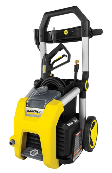 Karcher K1700 Pressure Washer, 13 A, 1700 psi Operating, 1.2 gpm, Spray Nozzle, 20 ft L Hose, Black/Yellow