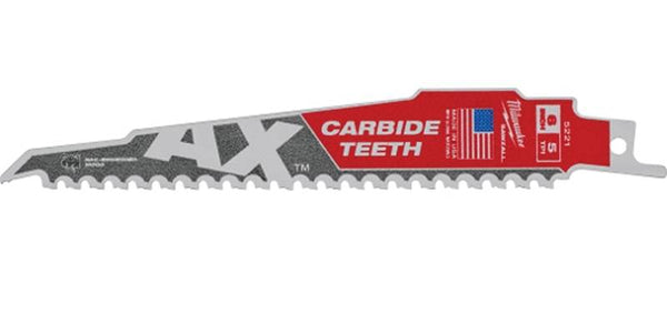 Milwaukee 48-00-5227 Reciprocating Saw Blade, 12 in L, 5 TPI, Carbide Cutting Edge