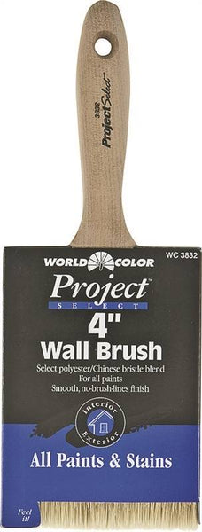 Linzer 3832-4 Paint Brush, 4 in W, 3-1/2 in L Bristle, Polyester Bristle, Varnish Handle