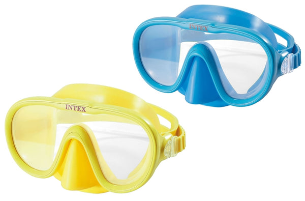 INTEX 55916E Sea Scan Swim Mask, 8 Years and Up, Polycarbonate Lens, PVC Frame, Rubber Strap, Assorted