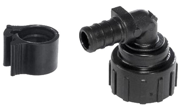 Flair-It PEXLOCK 30818 Pipe Elbow, 1/2 x 3/4 in, MGH, Black, 100 psi Pressure