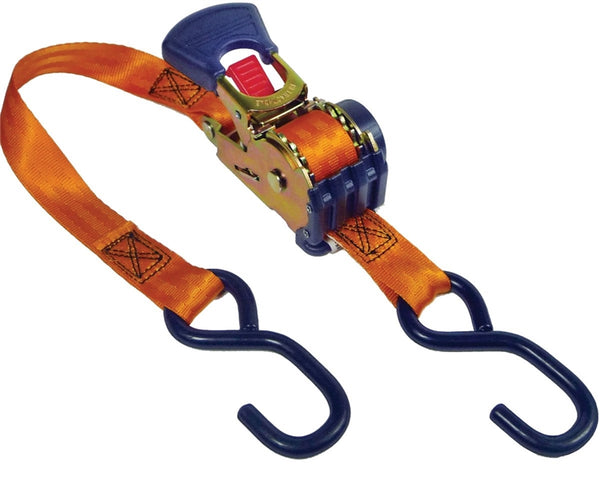 KEEPER 05561 Tie-Down, 1 in W, 6 ft L, Polyester, Orange, 500 lb, S-Hook End Fitting