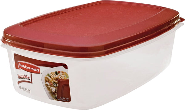 Rubbermaid 2049363 Food Container, 2.5 gal Capacity, Plastic, Clear, 16.6 in L, 11.3 in W, 5-1/2 in H