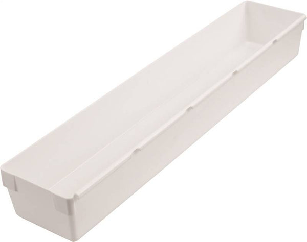 Rubbermaid 2917RDWHT Drawer Organizer, Plastic-Drawer, White Drawer, 15 in OAL, 3 in OAW, 2 in OAD
