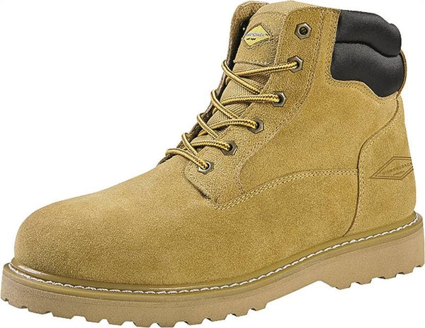 Diamondback Work Boots, 12, Extra Wide W, Tan, Leather Upper, Lace-Up, Steel Toe, With Lining