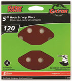 Gator 3723 Sanding Disc, 5 in Dia, 120 Grit, Fine, Aluminum Oxide Abrasive, Vented