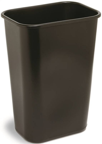 CONTINENTAL COMMERCIAL 4114BK Waste Basket, 41.125 qt Capacity, Plastic, Black, 19-7/8 in H